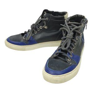 Zara Man Fashion High Top Sneaker US 8 EU 41 Shoes Laces Side Zip Leather Suede